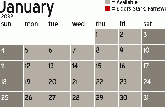 Missionary Dinner Calendar