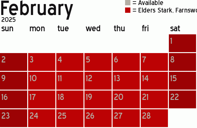 Missionary Dinner Calendar