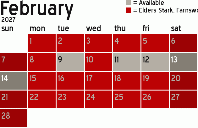 Missionary Dinner Calendar