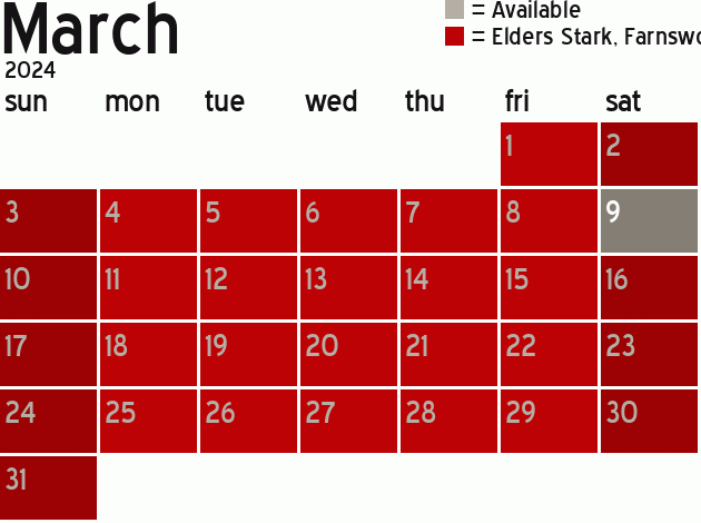 Missionary Dinner Calendar