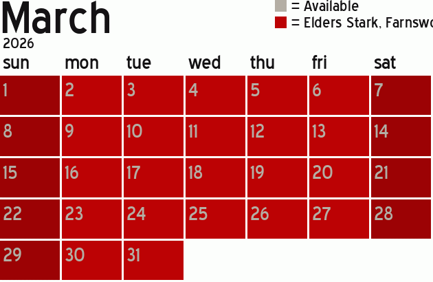 Missionary Dinner Calendar