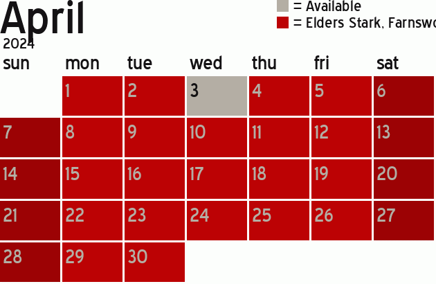 Missionary Dinner Calendar