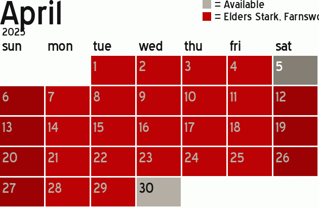 Missionary Dinner Calendar