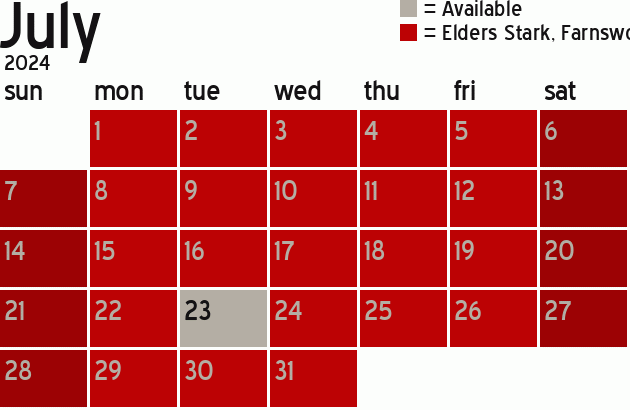 Missionary Dinner Calendar