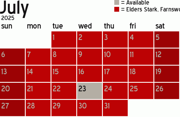 Missionary Dinner Calendar