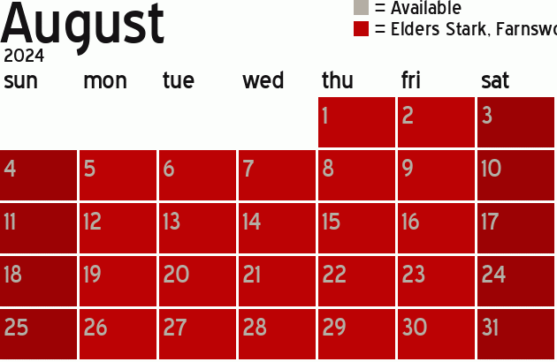 Missionary Dinner Calendar