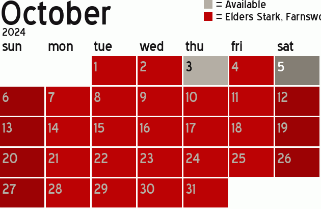 Missionary Dinner Calendar