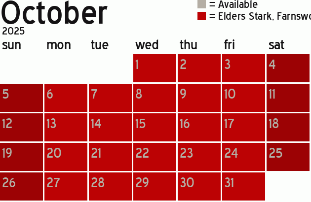 Missionary Dinner Calendar