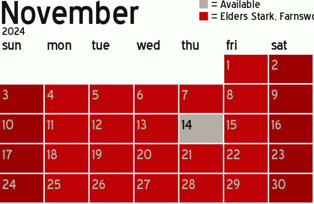 Missionary Dinner Calendar