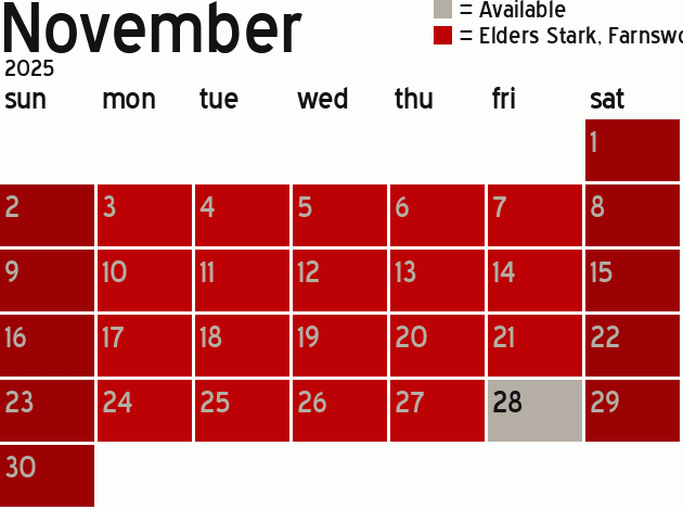 Missionary Dinner Calendar