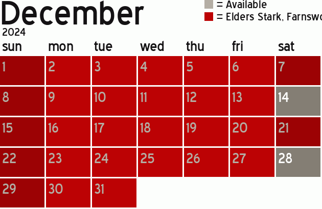 Missionary Dinner Calendar