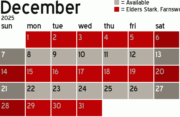Missionary Dinner Calendar